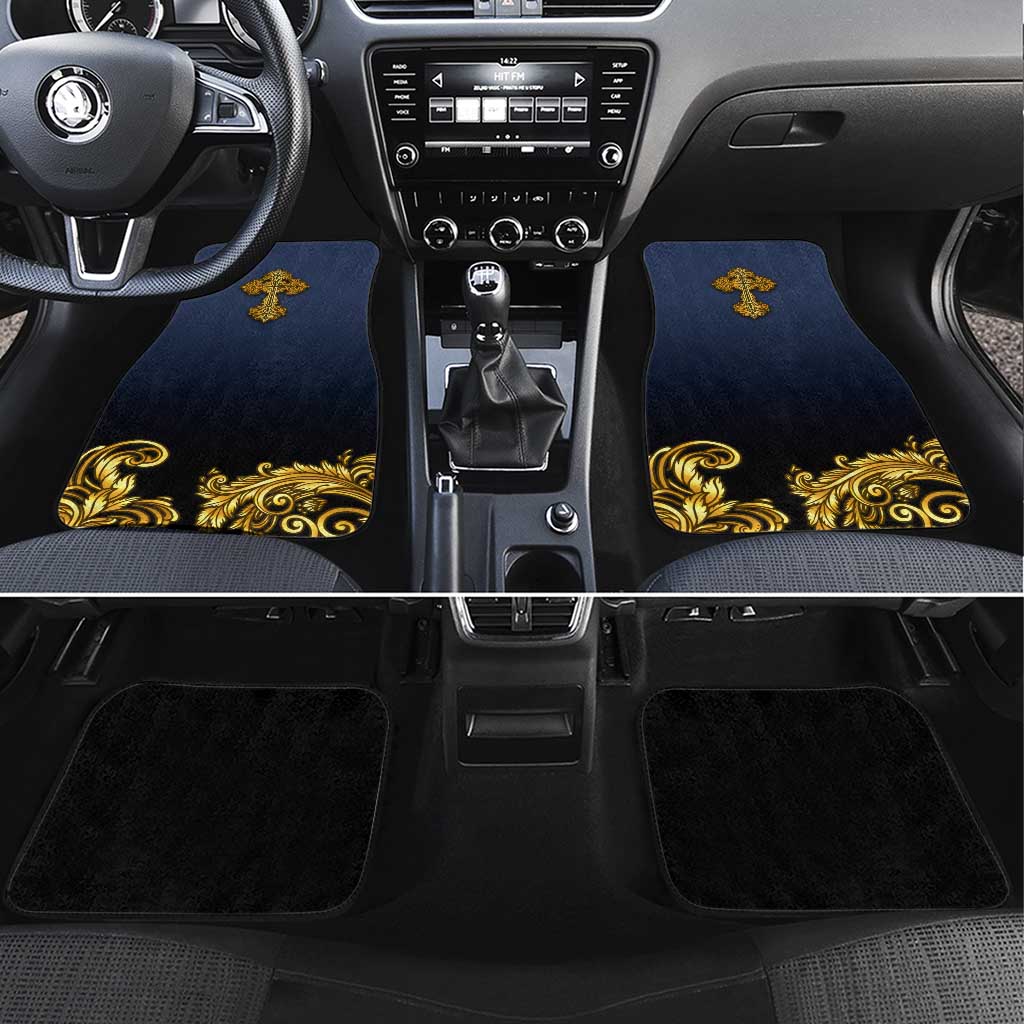 Agnus Dei Lamb of God Car Mats Latin Catholic Art with Gold Baroque Accents