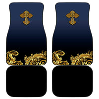 Agnus Dei Lamb of God Car Mats Latin Catholic Art with Gold Baroque Accents
