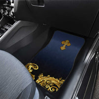 Agnus Dei Lamb of God Car Mats Latin Catholic Art with Gold Baroque Accents