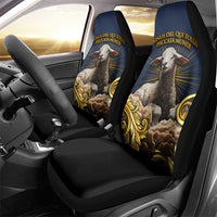 Agnus Dei Lamb of God Car Seat Cover Latin Catholic Art with Gold Baroque Accents