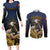 Agnus Dei Lamb of God Couples Matching Long Sleeve Bodycon Dress and Long Sleeve Button Shirt Latin Catholic Art with Gold Baroque Accents