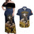 Agnus Dei Lamb of God Couples Matching Off Shoulder Maxi Dress and Hawaiian Shirt Latin Catholic Art with Gold Baroque Accents