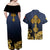 Agnus Dei Lamb of God Couples Matching Off Shoulder Maxi Dress and Hawaiian Shirt Latin Catholic Art with Gold Baroque Accents