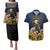 Agnus Dei Lamb of God Couples Matching Puletasi and Hawaiian Shirt Latin Catholic Art with Gold Baroque Accents