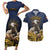 Agnus Dei Lamb of God Couples Matching Short Sleeve Bodycon Dress and Hawaiian Shirt Latin Catholic Art with Gold Baroque Accents