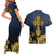 Agnus Dei Lamb of God Couples Matching Short Sleeve Bodycon Dress and Hawaiian Shirt Latin Catholic Art with Gold Baroque Accents