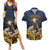 Agnus Dei Lamb of God Couples Matching Summer Maxi Dress and Hawaiian Shirt Latin Catholic Art with Gold Baroque Accents