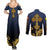 Agnus Dei Lamb of God Couples Matching Summer Maxi Dress and Long Sleeve Button Shirt Latin Catholic Art with Gold Baroque Accents