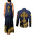 Agnus Dei Lamb of God Couples Matching Tank Maxi Dress and Long Sleeve Button Shirt Latin Catholic Art with Gold Baroque Accents