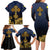Agnus Dei Lamb of God Family Matching Long Sleeve Bodycon Dress and Hawaiian Shirt Latin Catholic Art with Gold Baroque Accents