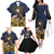 Agnus Dei Lamb of God Family Matching Off The Shoulder Long Sleeve Dress and Hawaiian Shirt Latin Catholic Art with Gold Baroque Accents