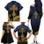 Agnus Dei Lamb of God Family Matching Off The Shoulder Long Sleeve Dress and Hawaiian Shirt Latin Catholic Art with Gold Baroque Accents