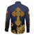 Agnus Dei Lamb of God Family Matching Off The Shoulder Long Sleeve Dress and Hawaiian Shirt Latin Catholic Art with Gold Baroque Accents