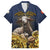 Agnus Dei Lamb of God Family Matching Off Shoulder Maxi Dress and Hawaiian Shirt Latin Catholic Art with Gold Baroque Accents