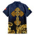 Agnus Dei Lamb of God Family Matching Off Shoulder Maxi Dress and Hawaiian Shirt Latin Catholic Art with Gold Baroque Accents