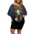 Agnus Dei Lamb of God Family Matching Off Shoulder Short Dress and Hawaiian Shirt Latin Catholic Art with Gold Baroque Accents