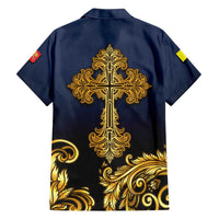 Agnus Dei Lamb of God Family Matching Puletasi and Hawaiian Shirt Latin Catholic Art with Gold Baroque Accents