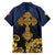 Agnus Dei Lamb of God Family Matching Short Sleeve Bodycon Dress and Hawaiian Shirt Latin Catholic Art with Gold Baroque Accents