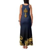 Agnus Dei Lamb of God Family Matching Tank Maxi Dress and Hawaiian Shirt Latin Catholic Art with Gold Baroque Accents