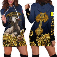 Agnus Dei Lamb of God Hoodie Dress Latin Catholic Art with Gold Baroque Accents