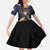 Agnus Dei Lamb of God Kid Short Sleeve Dress Latin Catholic Art with Gold Baroque Accents