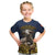 Agnus Dei Lamb of God Kid T Shirt Latin Catholic Art with Gold Baroque Accents