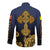 Agnus Dei Lamb of God Long Sleeve Button Shirt Latin Catholic Art with Gold Baroque Accents