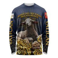 Agnus Dei Lamb of God Long Sleeve Shirt Latin Catholic Art with Gold Baroque Accents