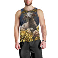 Agnus Dei Lamb of God Men Tank Top Latin Catholic Art with Gold Baroque Accents
