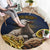 Agnus Dei Lamb of God Round Carpet Latin Catholic Art with Gold Baroque Accents