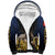 Agnus Dei Lamb of God Sherpa Hoodie Latin Catholic Art with Gold Baroque Accents