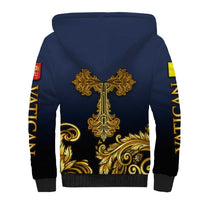 Agnus Dei Lamb of God Sherpa Hoodie Latin Catholic Art with Gold Baroque Accents