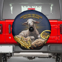 Agnus Dei Lamb of God Spare Tire Cover Latin Catholic Art with Gold Baroque Accents