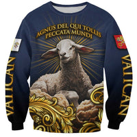 Agnus Dei Lamb of God Sweatshirt Latin Catholic Art with Gold Baroque Accents