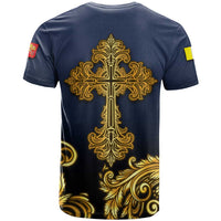 Agnus Dei Lamb of God T Shirt Latin Catholic Art with Gold Baroque Accents