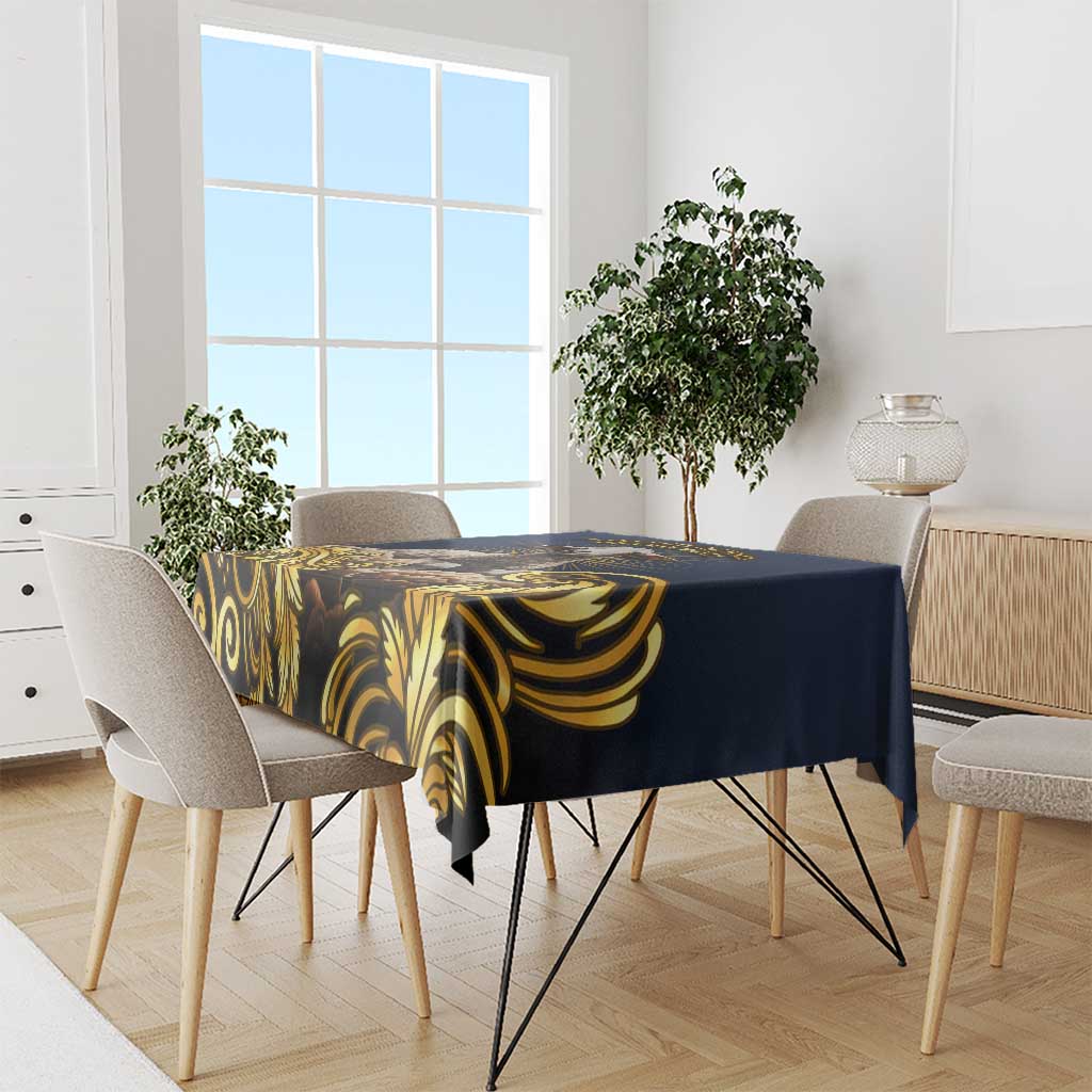 Agnus Dei Lamb of God Tablecloth Latin Catholic Art with Gold Baroque Accents