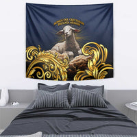 Agnus Dei Lamb of God Tapestry Latin Catholic Art with Gold Baroque Accents