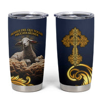 Agnus Dei Lamb of God Tumbler Cup Latin Catholic Art with Gold Baroque Accents