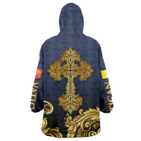 Agnus Dei Lamb of God Wearable Blanket Hoodie Latin Catholic Art with Gold Baroque Accents