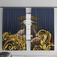 Agnus Dei Lamb of God Window Curtain Latin Catholic Art with Gold Baroque Accents