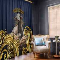 Agnus Dei Lamb of God Window Curtain Latin Catholic Art with Gold Baroque Accents