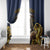 Agnus Dei Lamb of God Window Curtain Latin Catholic Art with Gold Baroque Accents