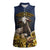 Agnus Dei Lamb of God Women Sleeveless Polo Shirt Latin Catholic Art with Gold Baroque Accents