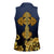 Agnus Dei Lamb of God Women Sleeveless Polo Shirt Latin Catholic Art with Gold Baroque Accents