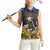 Agnus Dei Lamb of God Women Sleeveless Polo Shirt Latin Catholic Art with Gold Baroque Accents