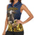 Agnus Dei Lamb of God Women Sleeveless Polo Shirt Latin Catholic Art with Gold Baroque Accents
