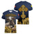 Agnus Dei Lamb of God Women V-Neck T-Shirt Latin Catholic Art with Gold Baroque Accents