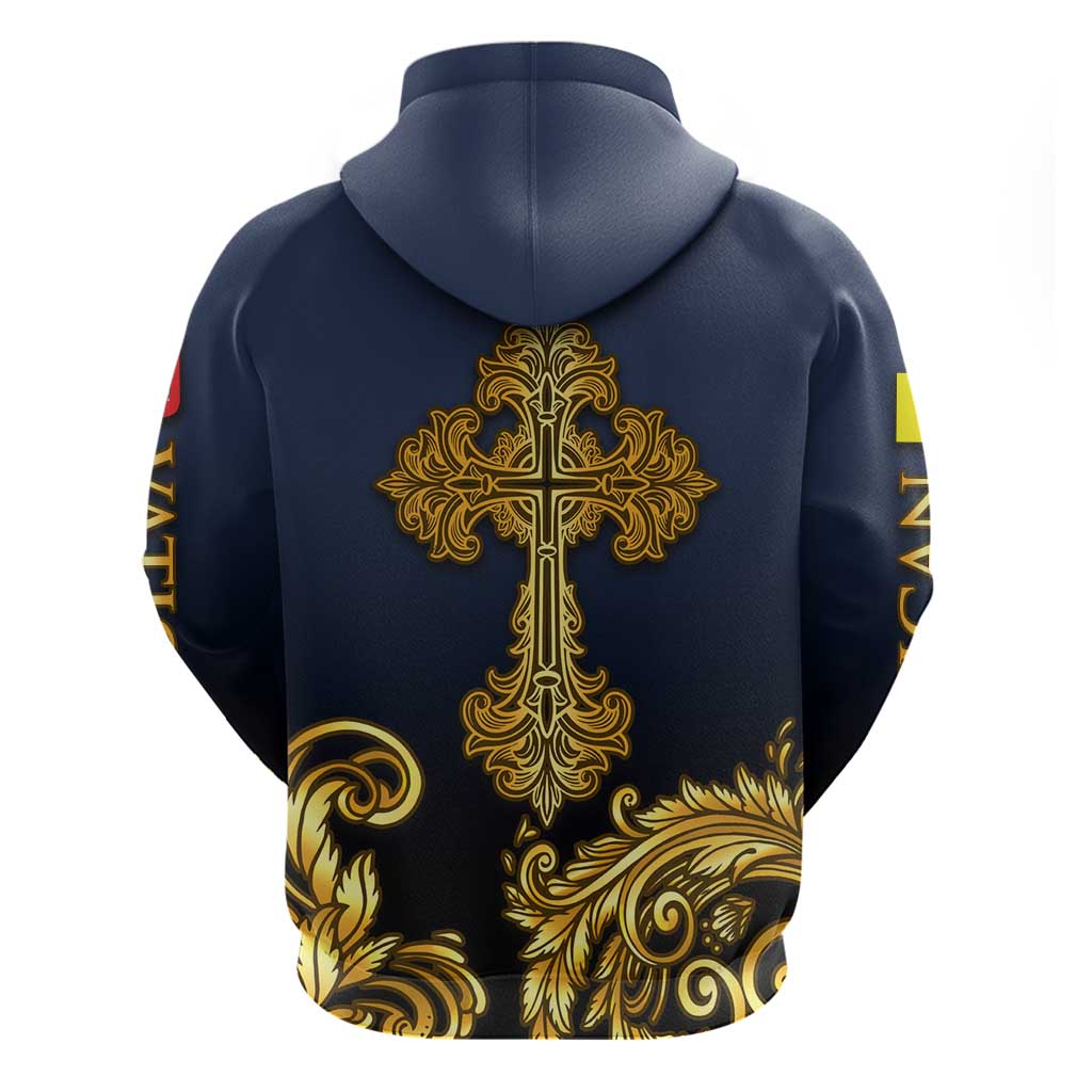 Agnus Dei Lamb of God Zip Hoodie Latin Catholic Art with Gold Baroque Accents