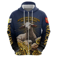 Agnus Dei Lamb of God Zip Hoodie Latin Catholic Art with Gold Baroque Accents