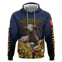 Agnus Dei Lamb of God Zip Hoodie Latin Catholic Art with Gold Baroque Accents